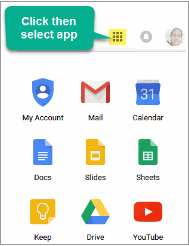 Screenshot of Google Apps