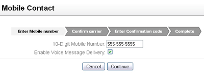 Adding a Mobile Number for Text Alerts